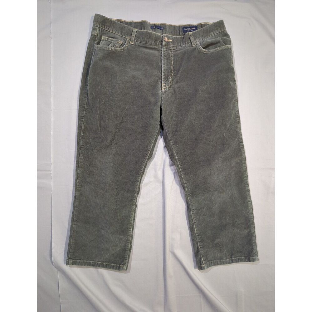 Scott Barber Mens Corduroy Pants 40 Gray Green Made in Italy‎ 5 Straight Leg